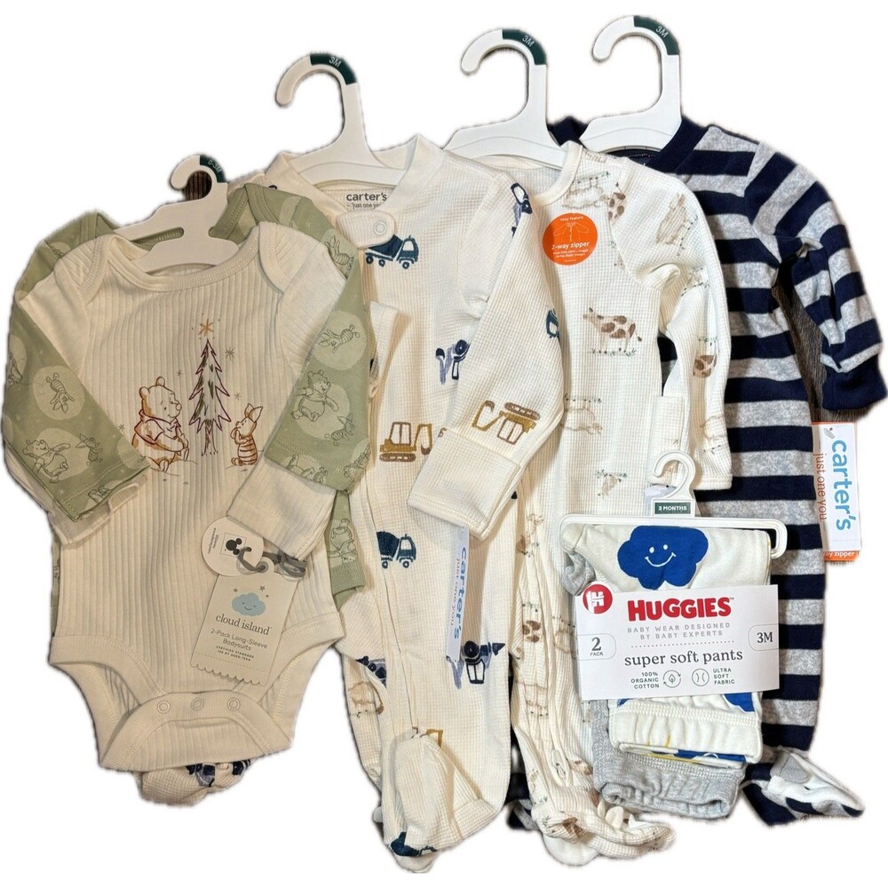 Carters Cloud Island Huggies Baby Boy 3 Months Fall Winter Clothing 7 Pcs NWT